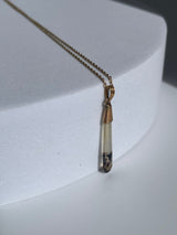 Antique Victorian Moss Agate and 14k Gold Pendant and Necklace