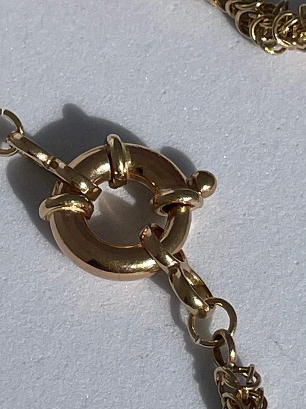 Heavy Vintage Unique Link Chain Necklace 10k Gold 14k Nautical Clasp